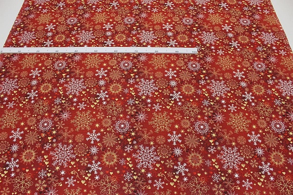 Рогожка "Парад снежинок", ш.1.5м, хлопок-100%, 165гр/м.кв