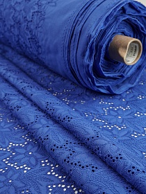 Шитье "Роскошь" цв.василек, ш.1.5м (вышит.часть1.35м), СОРТ2, батист, хлопок-100%, 80гр/м.кв