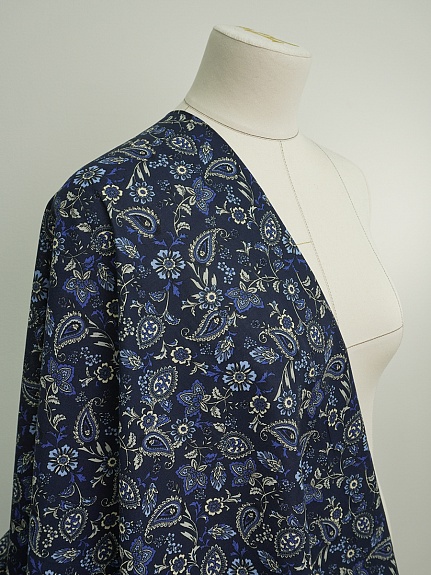 Импорт. хлопок "Линиза" цв.чернильный, ш.1.45м, хлопок-100%, 100гр/м.кв