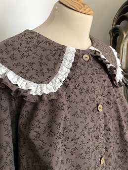 Рубашка из Теплого хлопка "Листочки - цветочки"