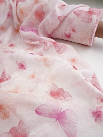 Вискоза с хлопком "Акварельные бабочки",  ш.1.45м, хл-70%, вискоза-30%, 85гр/м.кв