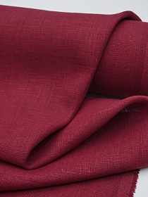 Лен костюмный с умягчением цв.Красно-бордовый, ш.1.5м, лен-100%, 190гр/м.кв
