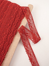 Кружево цв.темно-красный, ш.30мм, хлопок-90%, п/э-10%, рис.111/16