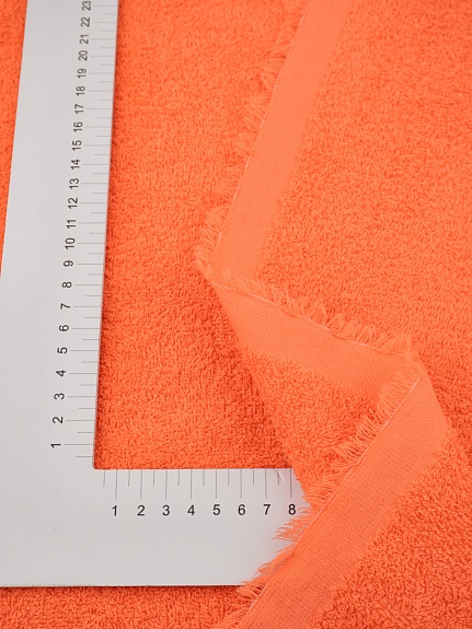 Махровая ткань цв.Оранжево-коралловый, ш.1.5м, хлопок-100%, 350гр/м.кв