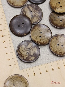 Пуговица кокос, 38мм, 2 отверстия