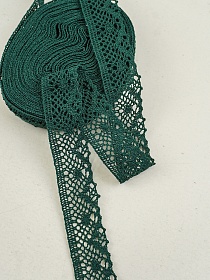 Кружево цв.хвойно-зеленый, ш.30мм, хлопок-90%, п/э-10%, 10м, рис.111/33