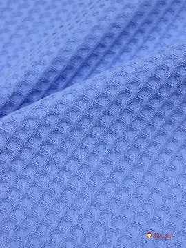 Вафельное премиум-полотно "Italy" цв.Ярко-голубой, ш.1.3м, хлопок-100%, 240гр/м.кв