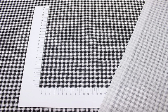 Бязь "Клетка виши" цв.черный, ш.1.5м, хлопок-100%, 115гр/м.кв