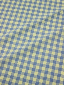 Вареный (стираный) хлопок "Клетка (1.0*1.0см)" цв.голубой джинс/лимонный, ш.2.5м, хл-100%