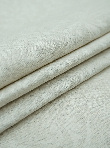 Полульняной жаккард "Перепев" цв.бежево-молочный, ш.1.6м, лен-50%, хлопок-50%, 210гр/м.кв