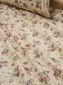 Хлопколен с вареным эффектом "Букетик - обаяние", ш.2.5м, хл-92%, лен-8%, 110гр/м.кв
