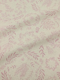 Полулен "Полевой венок" (на суровом), ш.1.5м, лен-30%, хлопок-70%, 147гр/м.кв