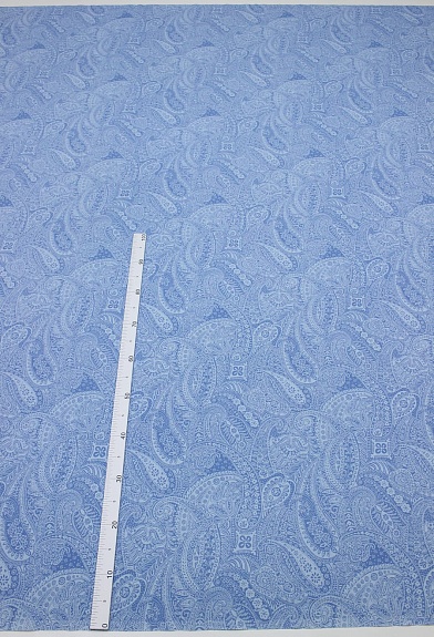 Бязь "Восточное пейсли" цв.голубой, ГОСТ, ш.2.2м, хлопок-100%, 142гр/м.кв