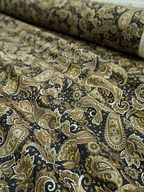 Импорт. хлопок "Восточное сияние" цв.черный, ш.1.5м, хлопок-100%, 100гр/м.кв