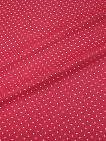 Перкаль "Белый горох (2мм)" цв.малина, ГОСТ, ш.1.5м, хлопок-100%, 125гр/м.кв