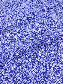 Бязь "Белые огурчики на васильковом", СОРТ2, ш.1.5м, хлопок-100 %, 120гр/м.кв