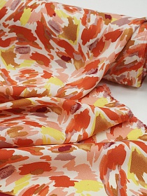 Штапель "Яркий кураж" цв.красный, ш.1.45м, вискоза-100%, 90гр/м.кв