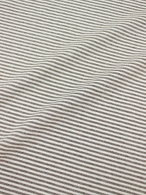 Полулен постельный с эфф. мятости "Кофейный меланж-узкая полоска", (комп), ш.2.65м, лен-29%, хл-71%