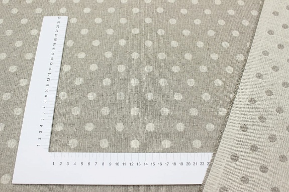 Полулен жаккард "Горох" цв.суровый, ВИД2, ш.1.65м, лен-83%, хлопок-17%, 310гр/м.кв