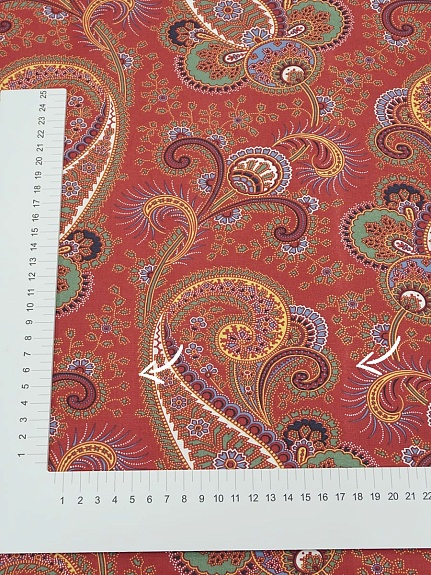 Перкаль "Диво Дивное" цв.красный, СОРТ2, ш.1.5м, хлопок-100%, 120гр/м.кв