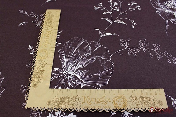 Поплин "Цветалина" цв.шоколадно-лиловый, (комп), ш.2.2м, хлопок-100%, 110гр/м.кв