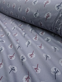 Плательный хлопок "Снежные деревья" цв.серая дымка, СОРТ2, ш.1.45м, хлопок-100%, 115гр/м.кв