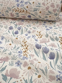 Перкаль "Цветочный омут" (на суровом), ш.2.2м, хлопок-100%, 100гр/м.кв