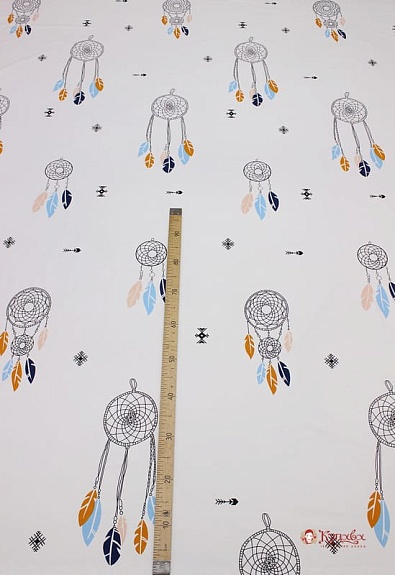 Мерный лоскут Поплин "Этно - ловец снов", (комп), ш.2.2м, хлопок-100%, 110гр/м.кв