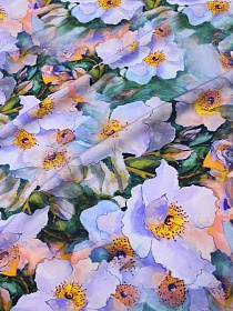 Мерный лоскут(ткань в отрезах) - Штапель Премиум (Digital) "Урсула" цв.сиреневый, ш.1.45м