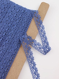 Кружево цв.джинсовый с фиолетовым оттенком, ш.20мм, хлопок-90%, п/э-10%, рис.015/21