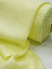 Лен костюмный с эффектом мятости цв.Светло-лимонный, ш.1.45м, лен-100%, 190гр/м.кв