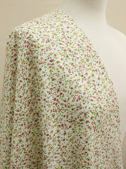 Импорт. хлопок "Цветочное вдохновение (коралловые цветы)", ш.1.45м, хлопок-100%, 110гр/м.кв