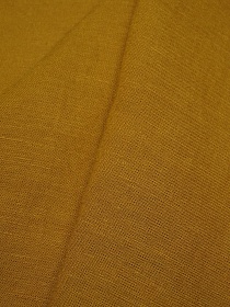 Лен с вискозой с эффектом мятости цв.Темная горчица, ш.1.4м, лен-53%, вискоза-47%