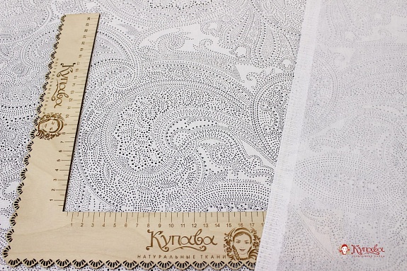 Бязь "Роскошные узоры на белом", ш.2.2м, хлопок-100%, 142гр/м.кв