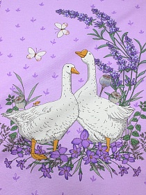 Рогожка "Лавандовое лето в деревне", ш.1.5м, хлопок-100%, 160гр/м.кв, раппорт 63см