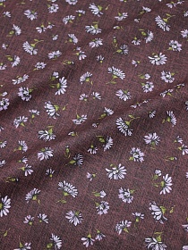 Ситец "Василек на коричневом", СОРТ2, ш.0.95м, хлопок-100%, 95гр/м.кв