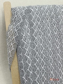 Кружево цв.темно-серый/белый, ш.58мм, хлопок-90%, п/э-10%