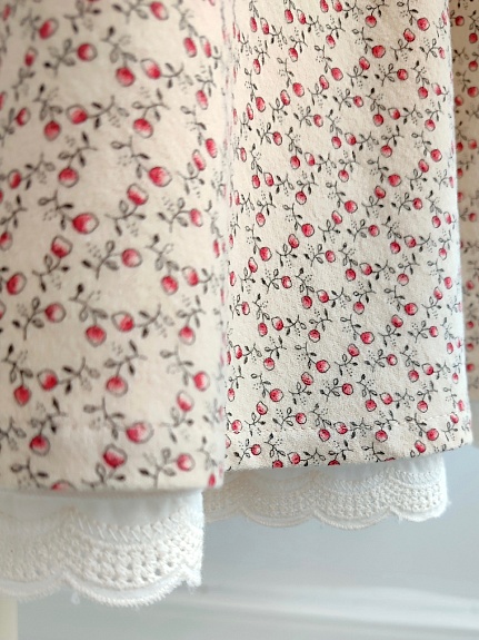 Детское платье из теплого хлопка "Винтажная брусничка"