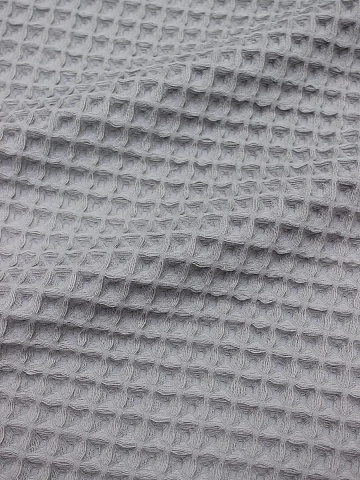 Вафельное премиум-полотно "Бохо" цв.серый цемент, ш.1.75м, хлопок-100%, 240гр/м.кв