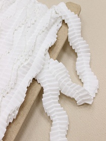 Тесьма плиссе "Волна" цв.белый, ш.20мм, п/э-100%