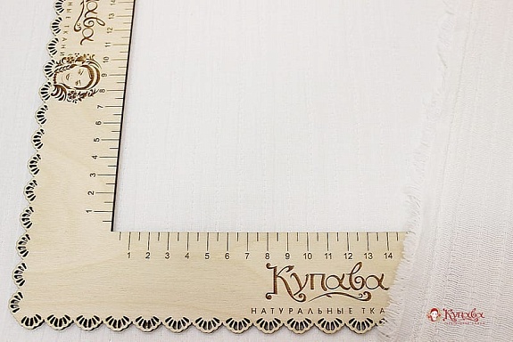 Мерный лоскут (ткань в отрезах) - Муслин двухслойный стеганый с эф.жатости, цв.Молочный, ш.1.36м