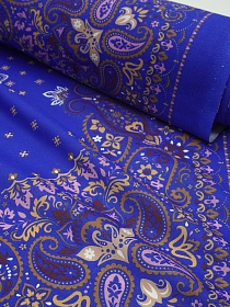 Ситец "Восточные узоры" (Гол.платок 0.95м*0.95м) цв.васильковый, ш.0.95м, хлопок-100%, раппорт 1м