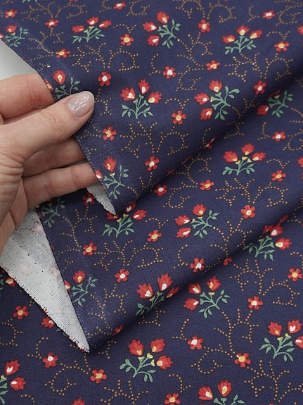 Перкаль "Ясиня" цв.чернильно-фиолетовый, ш.1.5м, хлопок-100%, 120гр/м.кв