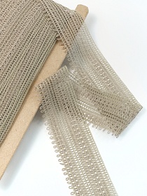 Кружево цв.кофейно-оливковый, ш.67мм, хлопок-78%, п/э-22%