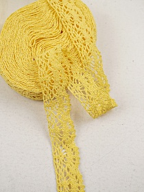 Кружево цв.желтый, ш.25мм, хлопок-90%, п/э-10%, 10м, рис.044/29