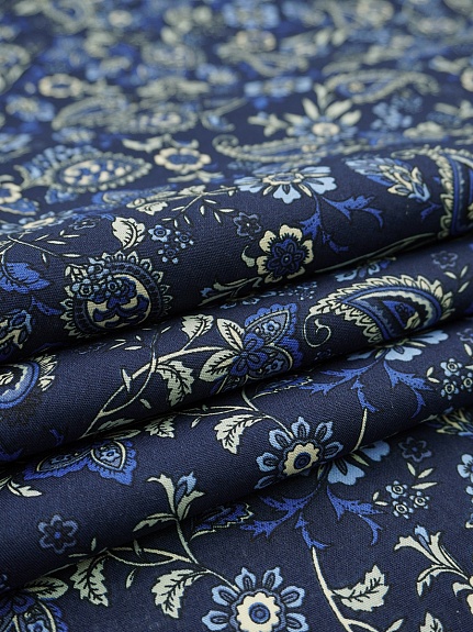 Импорт. хлопок "Линиза" цв.чернильный, ш.1.45м, хлопок-100%, 100гр/м.кв