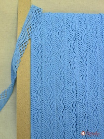 Кружево хлопок-90%, п/э-10%, 25мм, цв.бирюзово-голубой#011846