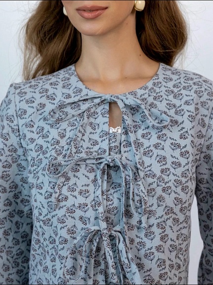 Платье из теплого хлопка "Душистые соцветия"