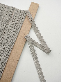 Кружево цв.серо-бежевый с оливковым оттенком, ш.15мм, хлопок-90%, п/э-10%, рис.078/5