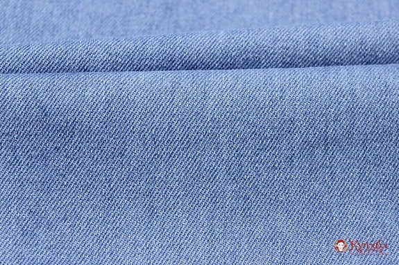 Плотная джинсовая ткань цв.Светлый сине-голубой, ш.1.5м, хлопок-95%, п/э-5%, 325гр/м.кв
